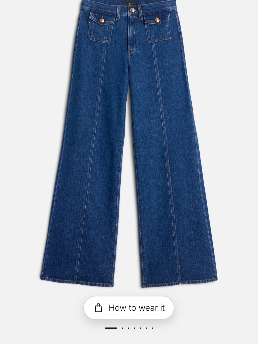 7 For All Mankind Dark Blue Wide-Leg Flare Jeans(LOTTA)